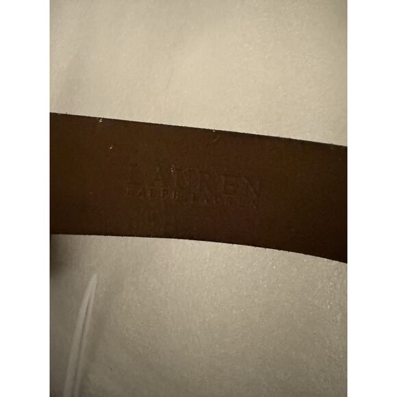 NWT Lauren Ralph Lauren Equestrian Western Brown Leather Belt D Ring M